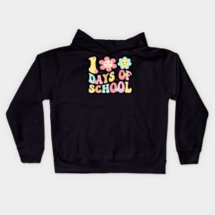 Happy 100Th Day Of School Groovy 100 Days Of School Teacher Kids Hoodie